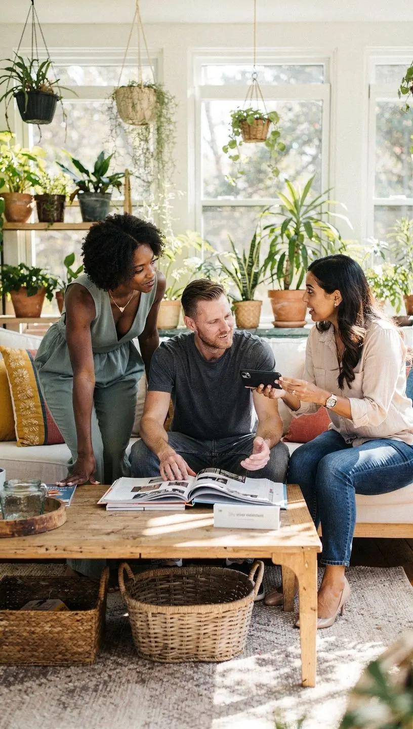 Sypialnia z przytulnym łóżkiem i stylowymi dodatkami dekoracyjnymi.