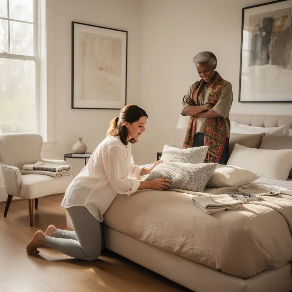 Przestronna kuchnia z nowoczesnymi urządzeniami i jasnymi kolorami.