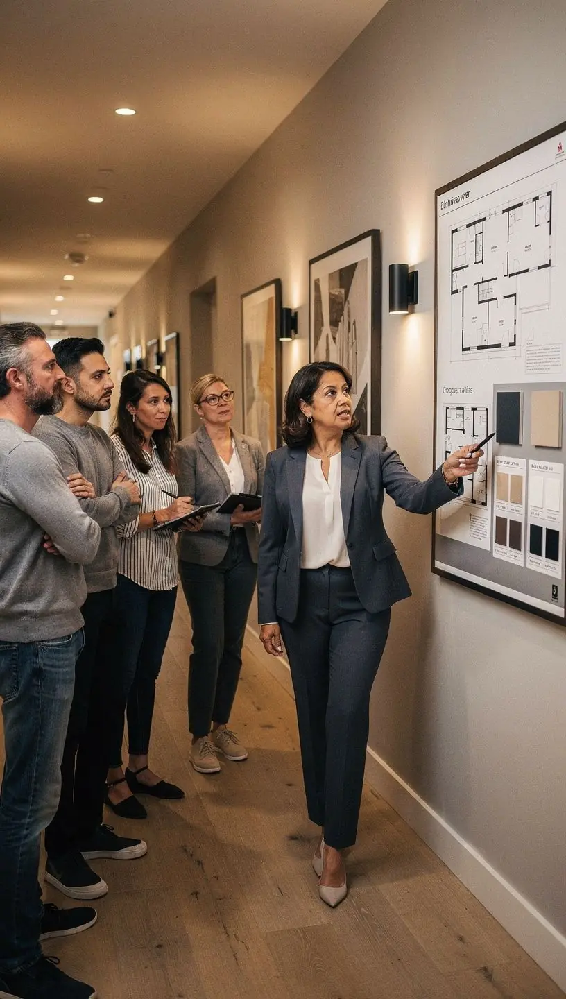 Nowoczesny salon z minimalistycznym wystrojem i wygodnymi meblami.